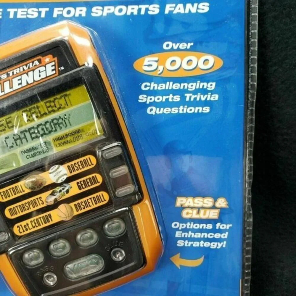 Sports Trivia Challenge Game Handheld Baseball Football Basketball Lrg Print New